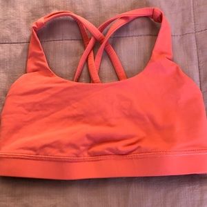 Lululemon Orange Energy Sports Bra. Size 4.